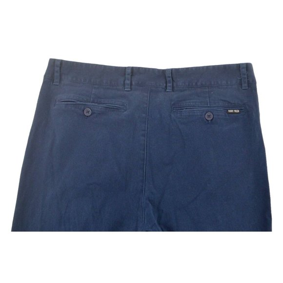 TEDDY FRESH Men's Flat Front Khaki / Chino Cropped Pants SIZE 34/25 Navy Blue - Picture 3 of 9